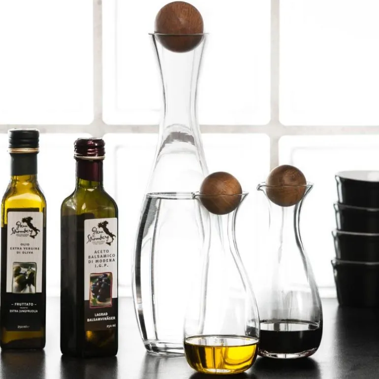 Nature olje- og balsamicoflaske med eikekork 2 stk