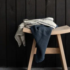 Nella håndkle vaflet 50x70 cm blue stripe