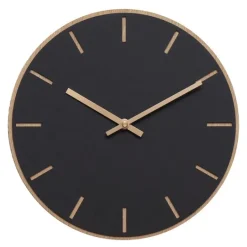 Nero veggklokke 28 cm svart linoleum m/kopper viser