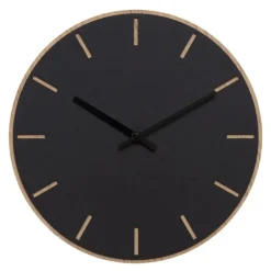 Nero veggklokke 28 cm svart linoleum m/svart viser