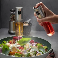 Neva olje- & eddikspray sett 2 deler svart/stål