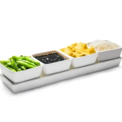 Nor tapasfat 4 skåler 6x9,5x38,5 cm hvit