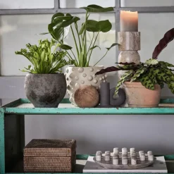 Norah oppbevaringsboks m/lokk 18x18 cm natur