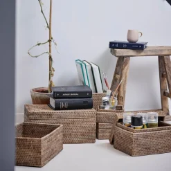 Norah oppbevaringsboks m/lokk 18x18 cm natur