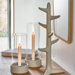 Nord hurricane lyslykt 11,5x31 cm krem