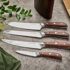 Nord knivsett 4 kniver med knivblokk ask