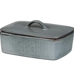 Nordic Sea smørskål m/lokk 15x12x5,5 cm gråblå