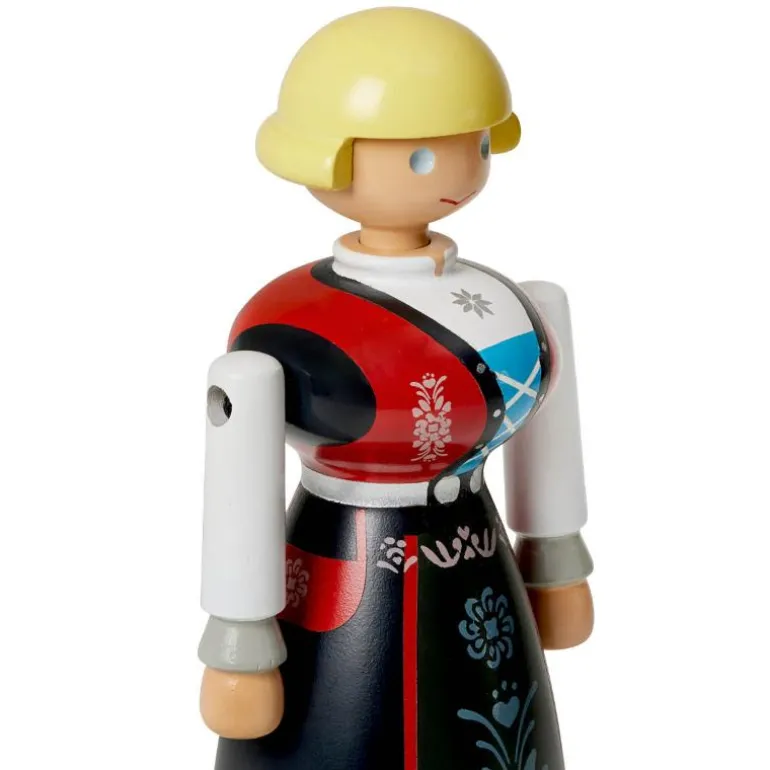 Norsk bunadskvinne svart/rød/hvit