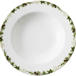 Nostalgi dyp tallerken 23 cm hvit/grønn