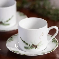 Nostalgi kaffekopp 20 cl hvit/grønn