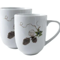 Nostalgi krus 35 cl 2 stk hvit/grønn