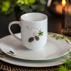 Nostalgi krus 35 cl 2 stk hvit/grønn