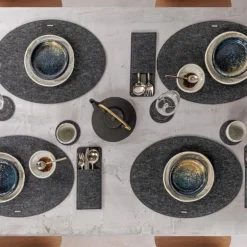 Nuno dekkebrikke 45x33 cm oval mørk grå