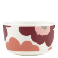 Oiva unikko bolle 25 cl hvit/mørk kirsebær/lakserød