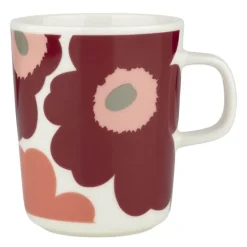 Oiva unikko krus 25 cl hvit/mørk kirsebær/lakserød