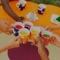 Oiva Unikko krus 25 cl hvit/mørkblå/gul