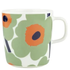 Oiva Unikko krus 40 cl hvit/sage/oransje/mørkblå