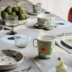 Oiva Unikko krus 40 cl hvit/sage/oransje/mørkblå