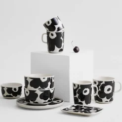 Oiva Unikko tallerken 20 cm svart/hvit