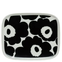 Oiva Unikko tallerken 15x12 svart/hvit