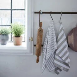 Olivia kjøkkenhåndkle 70x50 cm hvit/sand