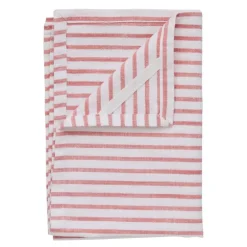 Olivia kjøkkenhåndkle 70x50 cm hvit/mørk korall