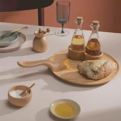 Olje-og eddikflaske H15 cm eik