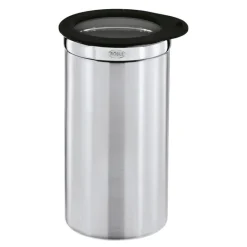 Oppbevaringsboks 1,5 L 10x20 cm stål/klar/svart