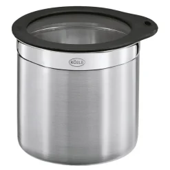 Oppbevaringsboks 1,4 L 12x12,5 cm stål/klar/svart