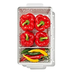 Oppbevaringsboks til kjøleskap 32x12 cm klar/hvit