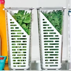 Oppbevaringsboks til kjøleskap 15,5x23 cm klar/hvit