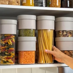 Oppbevaringssett 3 deler beige/blank