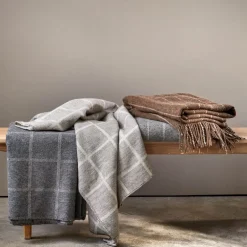 Oppdal ullpledd 130x200 cm grå