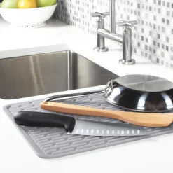 Oppvaskmatte i silikon grå