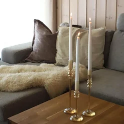 Ornate lysestake 25 cm champagnefarget luster