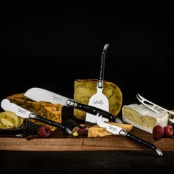 Ostekniver og skjærebrett 6 deler svart