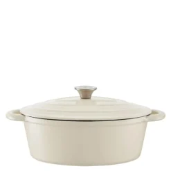 Oval støpejernsgryte 29 cm 3L krem