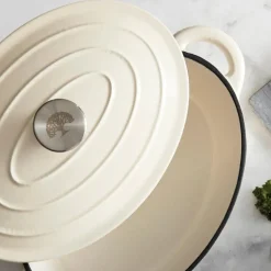 Oval støpejernsgryte 29 cm 3L krem