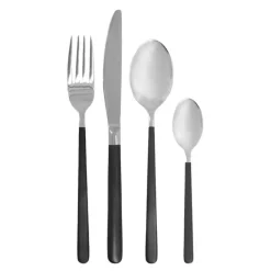 Ox bestikksett 16 deler svart/sølv
