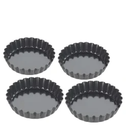 Paiform med løs bunn 10 cm 4 stk svart