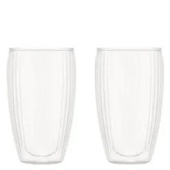 Pavina glass 45 cl 2 stk klar med riller