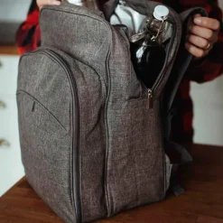 Peri piknikryggsekk for 2 personer 26x17x35 cm grå