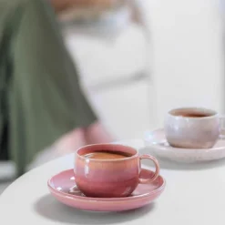 Perlemor coral fat til espressokopp 12 cm