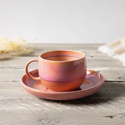 Perlemor coral fat til kaffekopp 16 cm