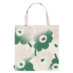 Pieni Unikko handlenett 42x43 cm hvit/rosa/grønn