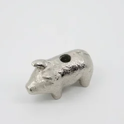 Pig lysestake 8,5 cm antikksølv