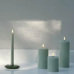 Pillar LED kubbelys 7,8x10,1 cm dusty green