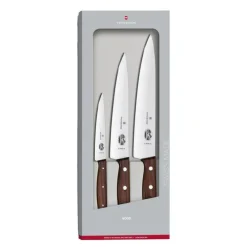 Pine knivsett 3 deler brun