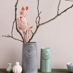 Pipanella Lines oval vase 18,1x8,5 cm grønn