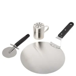 Pizzasett 3 deler svart/rustfri